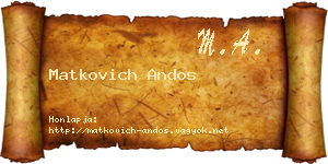 Matkovich Andos névjegykártya